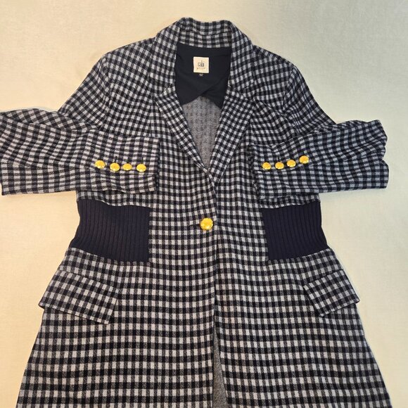 CAbi The Explorer Checkup Blue Heritage Plaid Stretchy Blazer Size M New NO Tag! - Picture 6 of 16
